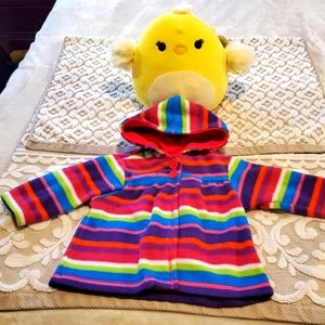 Childrens Place hooded fleece sweater with pompom
